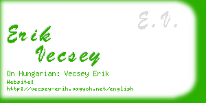 erik vecsey business card